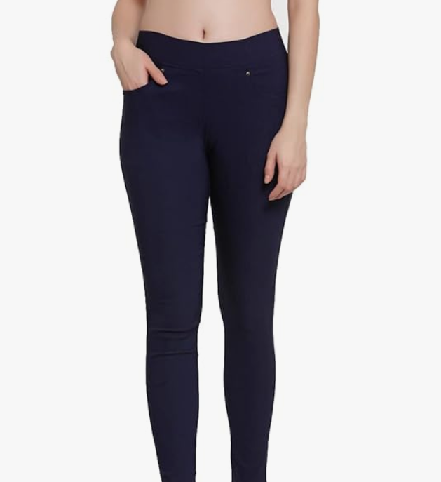 InstaCrysta Women's Jeggings Slim fit Jeggings Plain Pants with Pocket Skinny Fit Stretchable High Waist Ankle Length